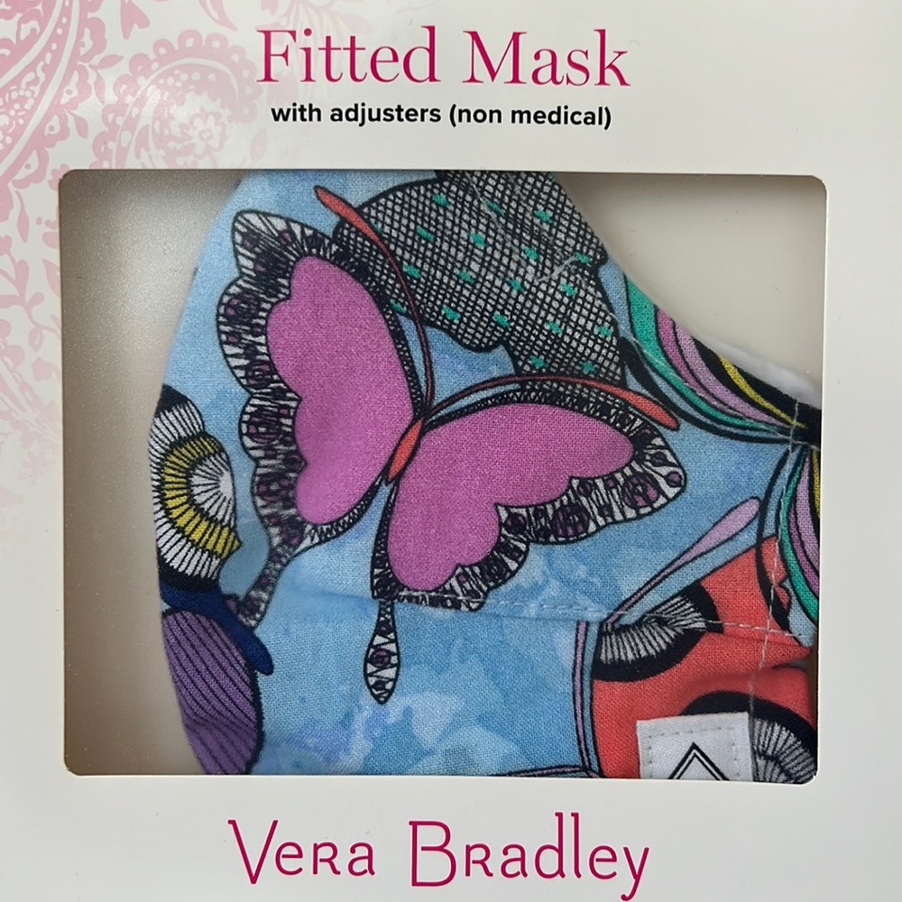 Vera Bradley fitted face mask butterfly by